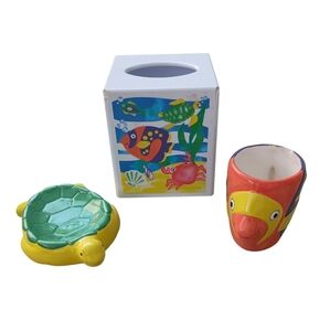 Colorful Ocean-Themed Bathroom Set